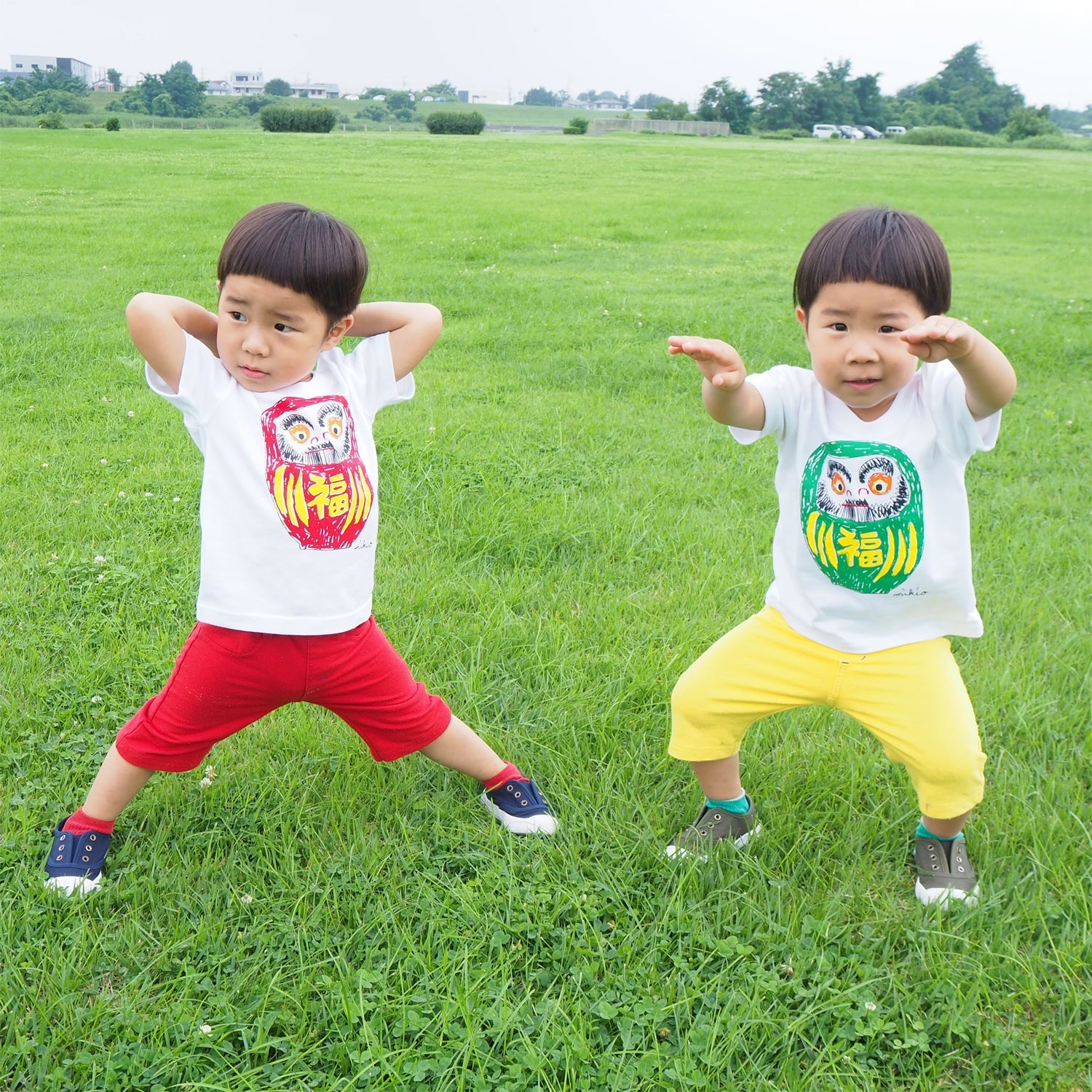 だるま キッズ Tシャツ みどり