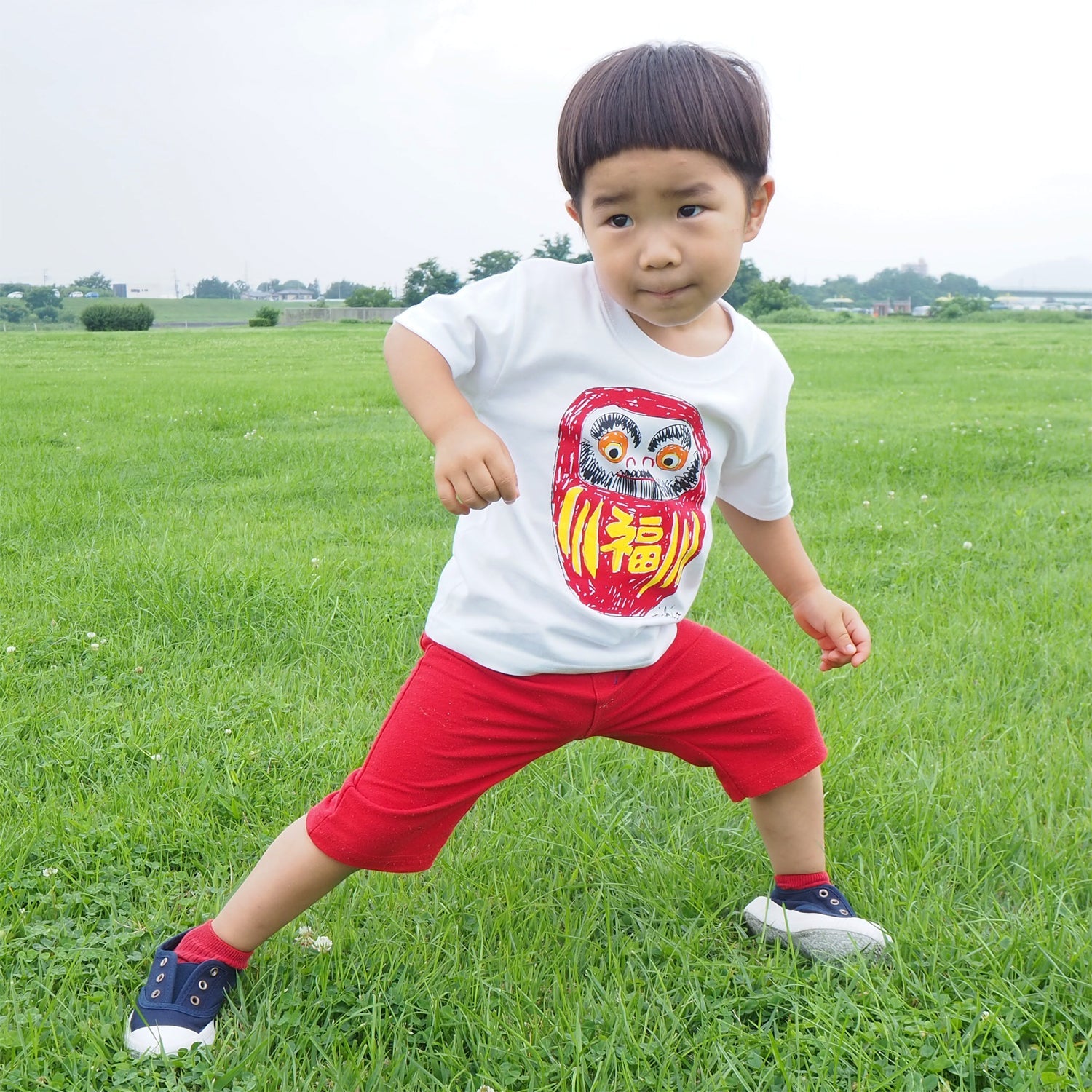 だるま キッズ Tシャツ みどり