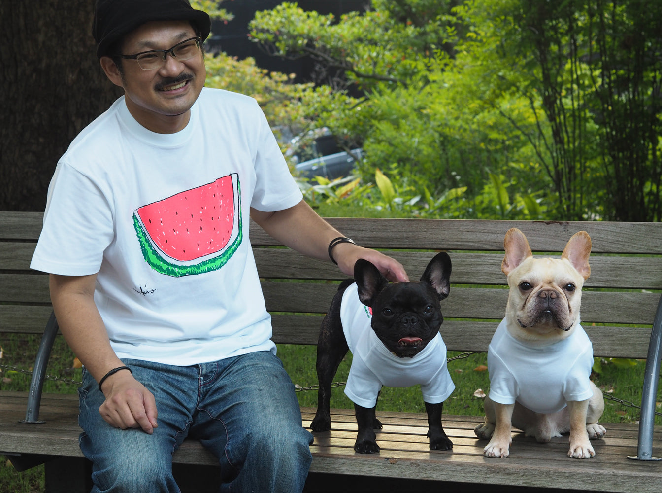 DOGすいかTシャツ あか