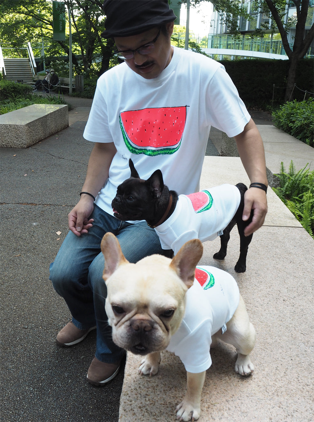 DOGすいかTシャツ あか