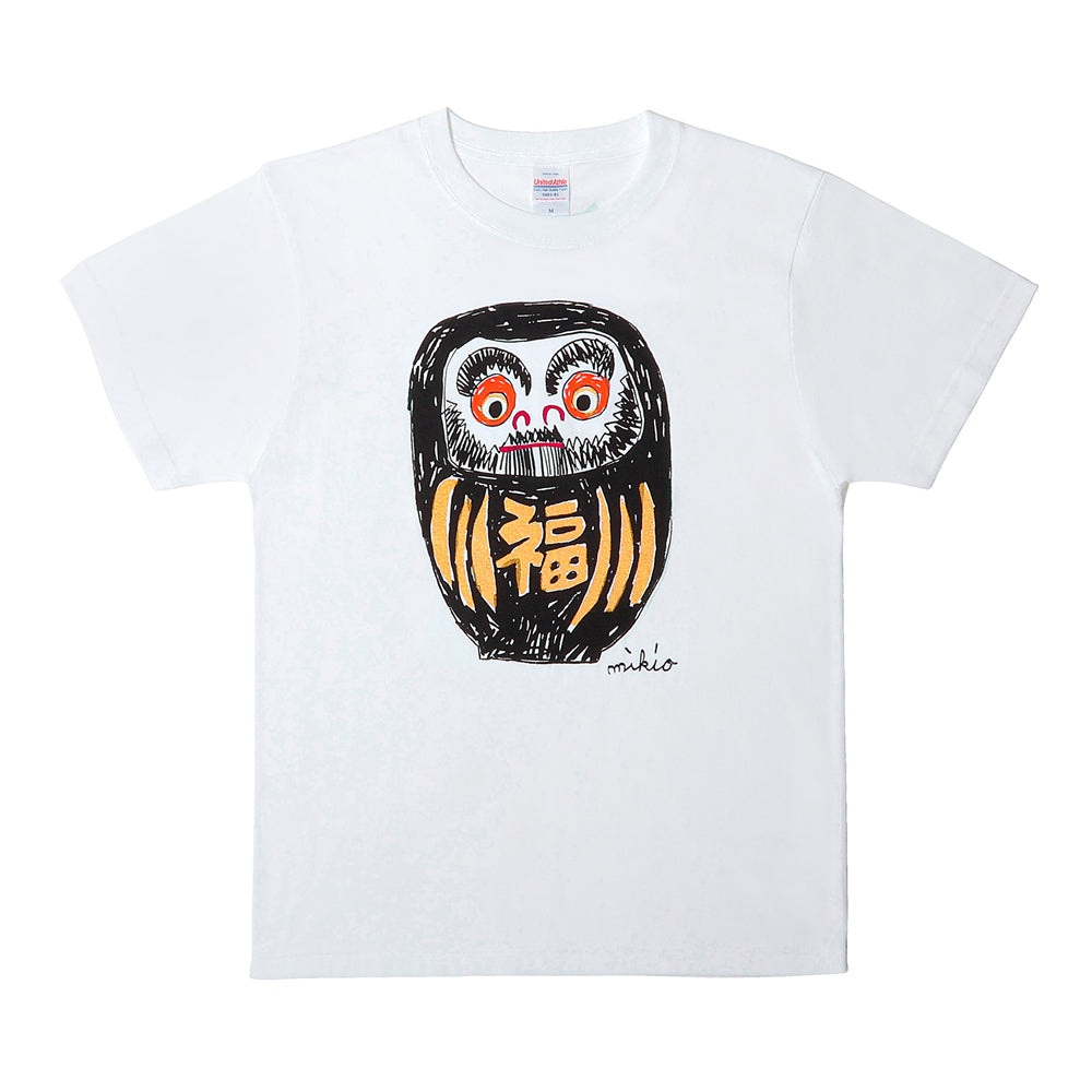 だるまメンズTシャツ 赤黒