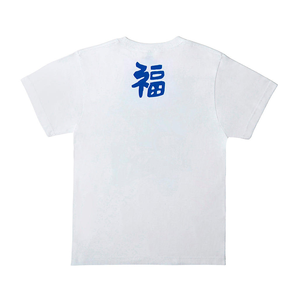 だるまメンズTシャツ 緑青蛍光ピンク