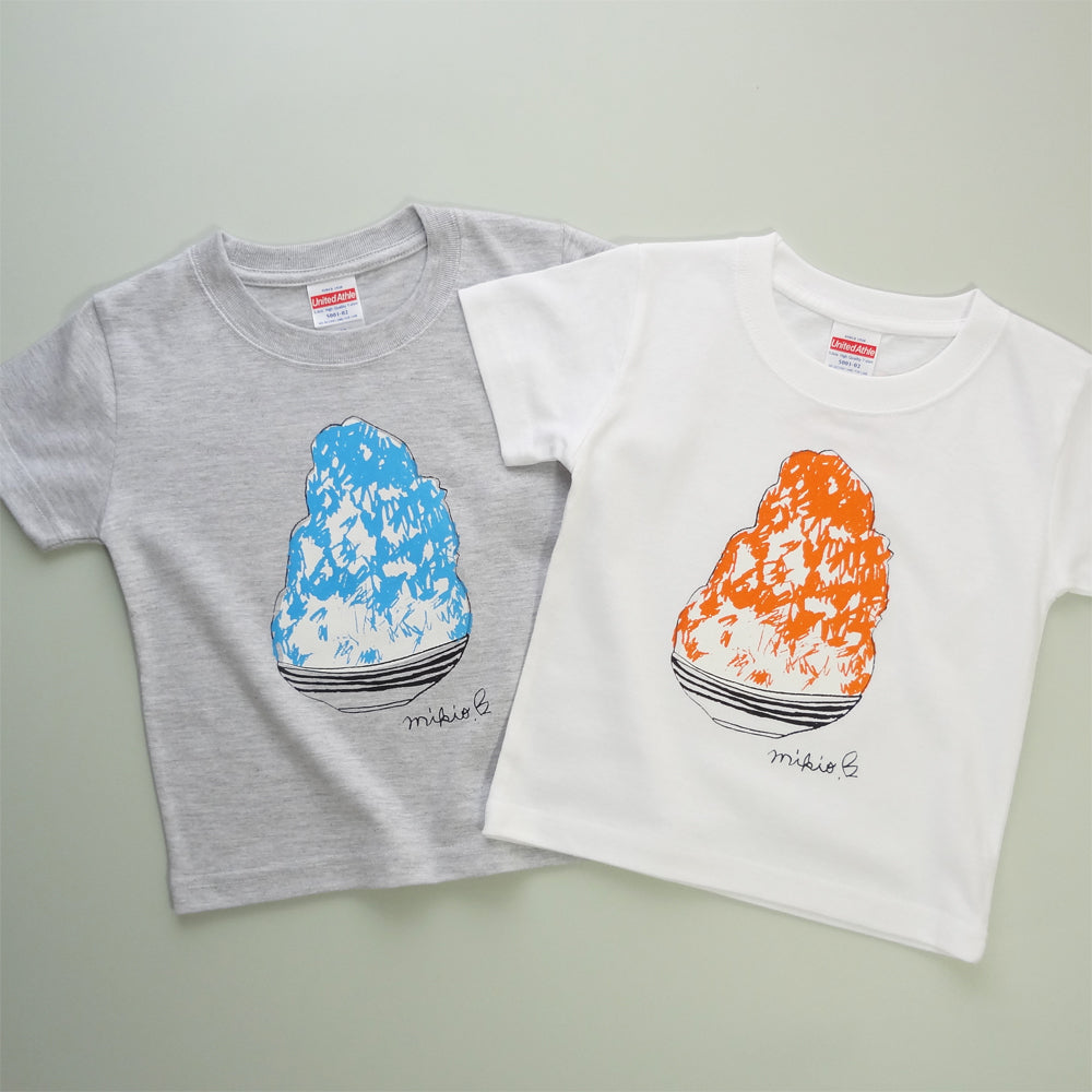 かき氷キッズTシャツ  オレンジ