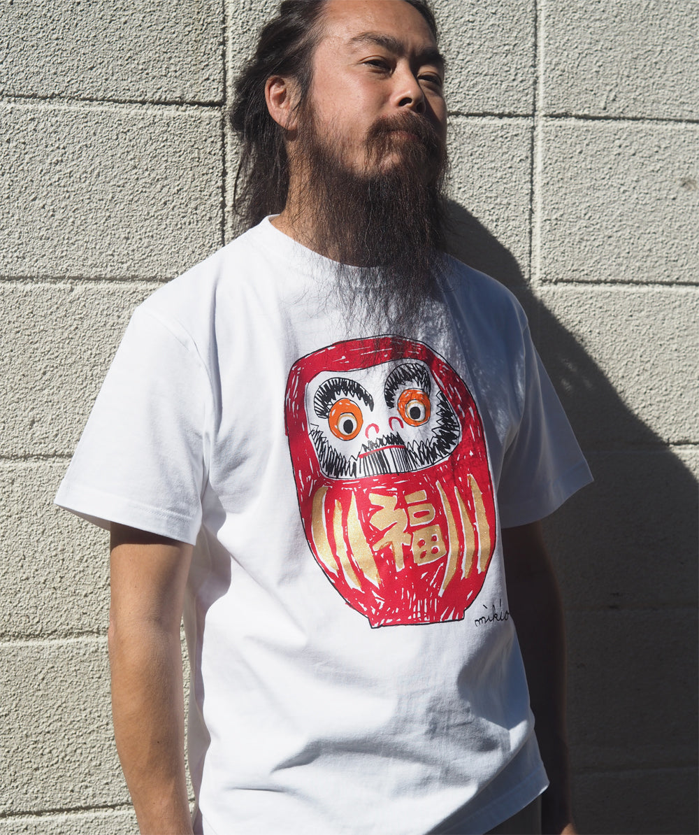 だるまメンズTシャツ 赤黒