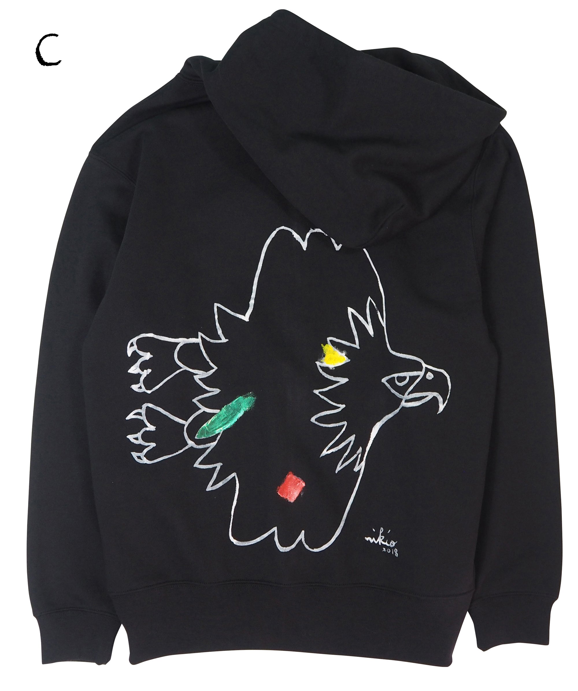 Mikioのはくとうわしジップアップパーカー大人用 Msize-C