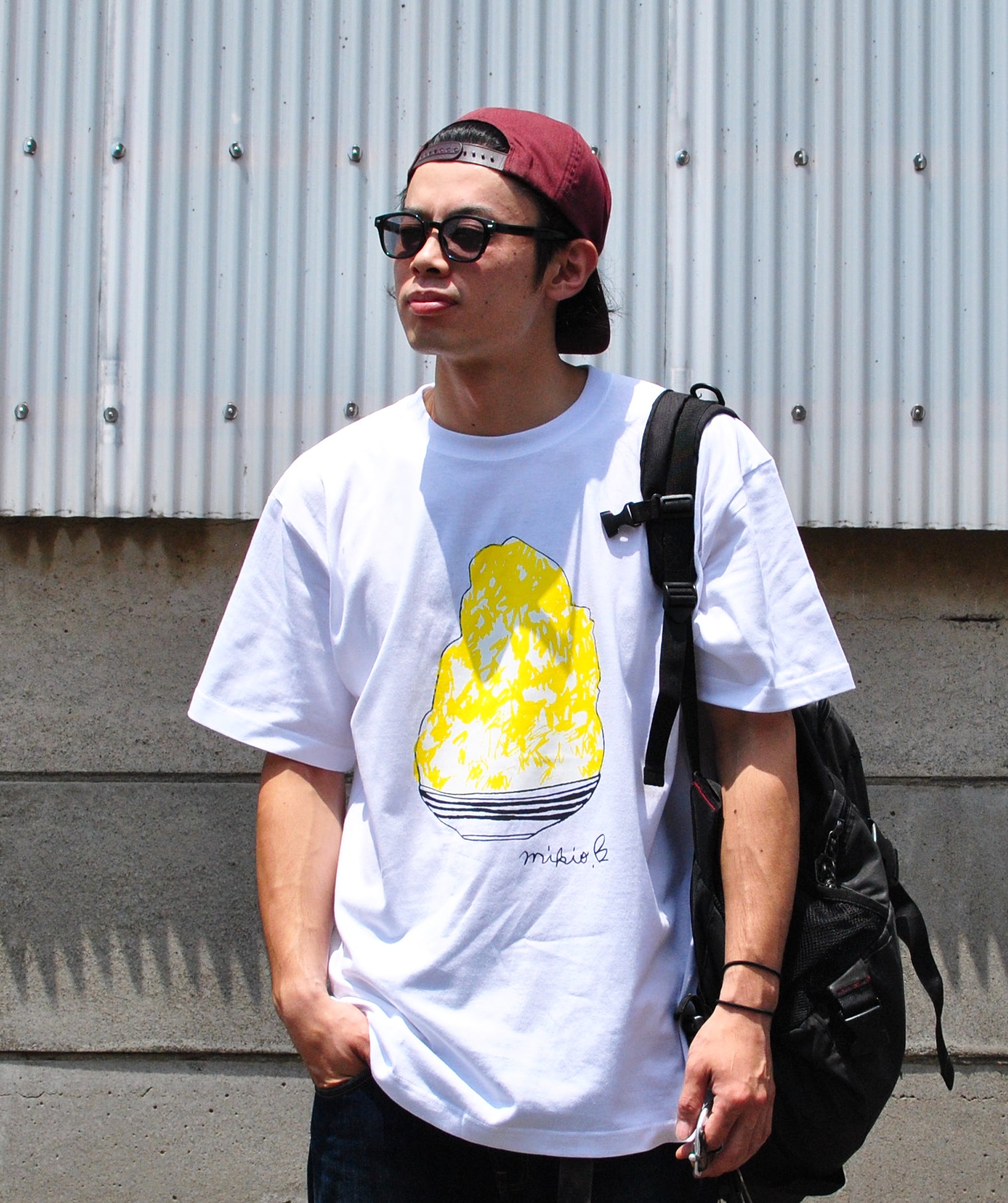 かき氷メンズTシャツ レモン