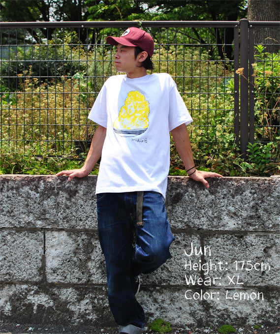 かき氷メンズTシャツ レモン