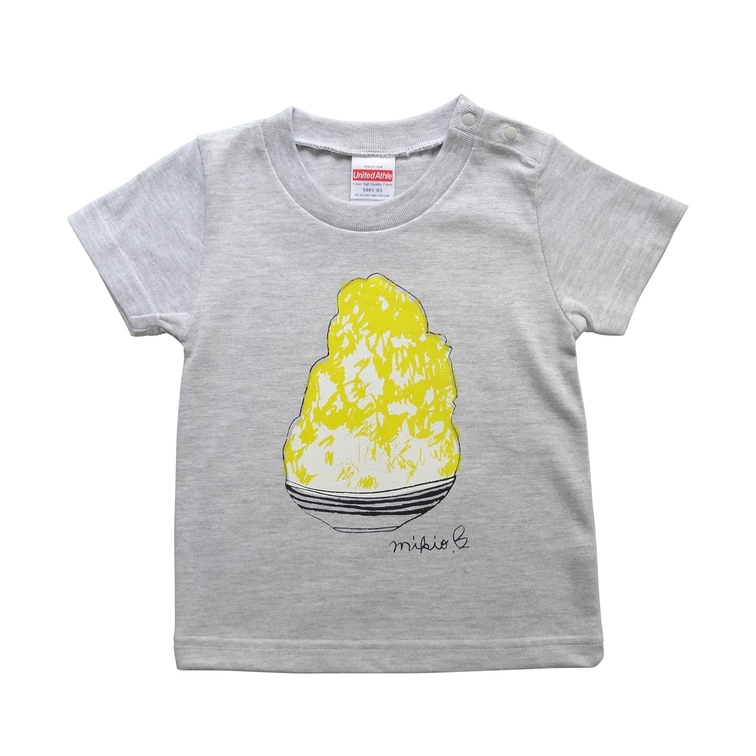 かき氷ベビーTシャツ Ash