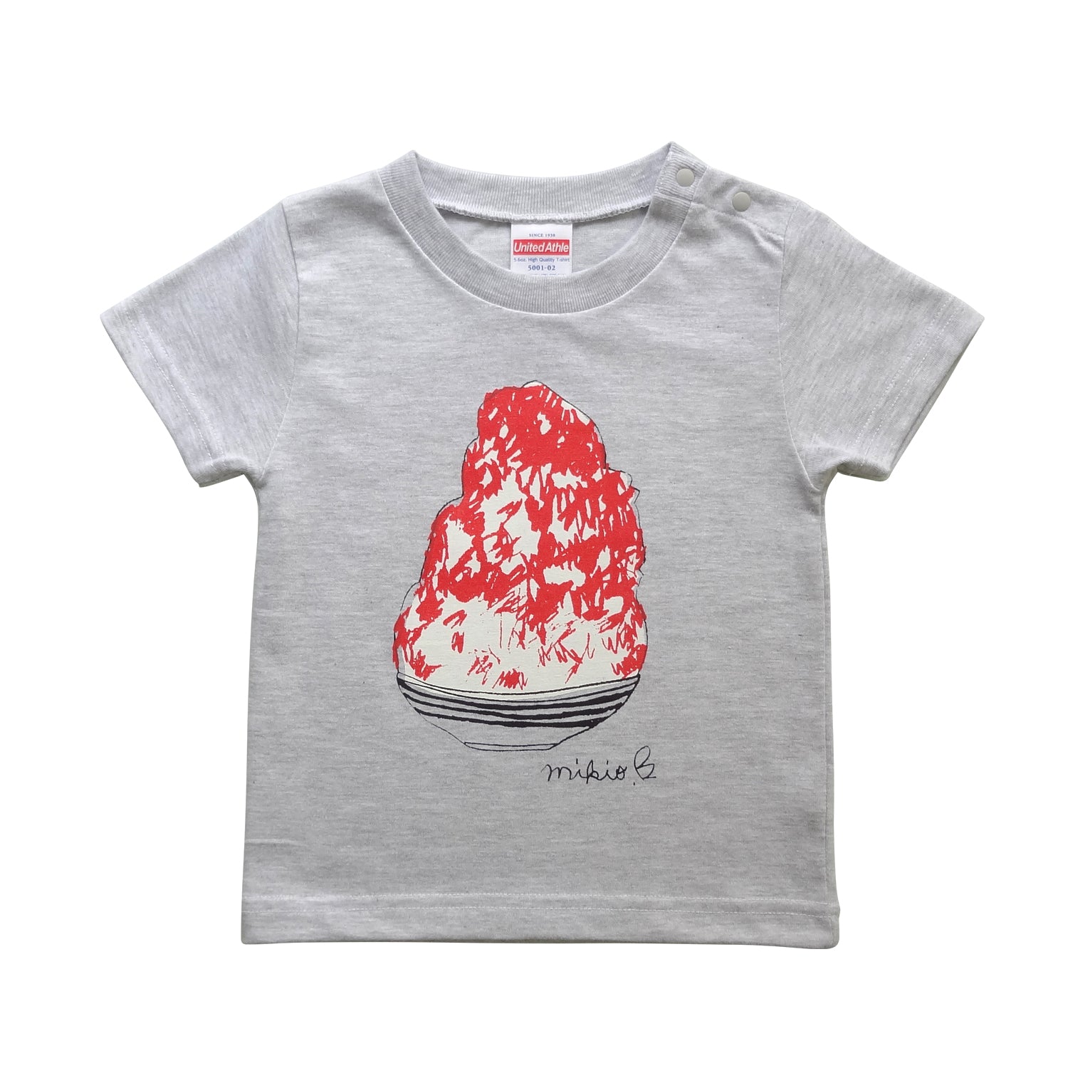 かき氷ベビーTシャツ Ash
