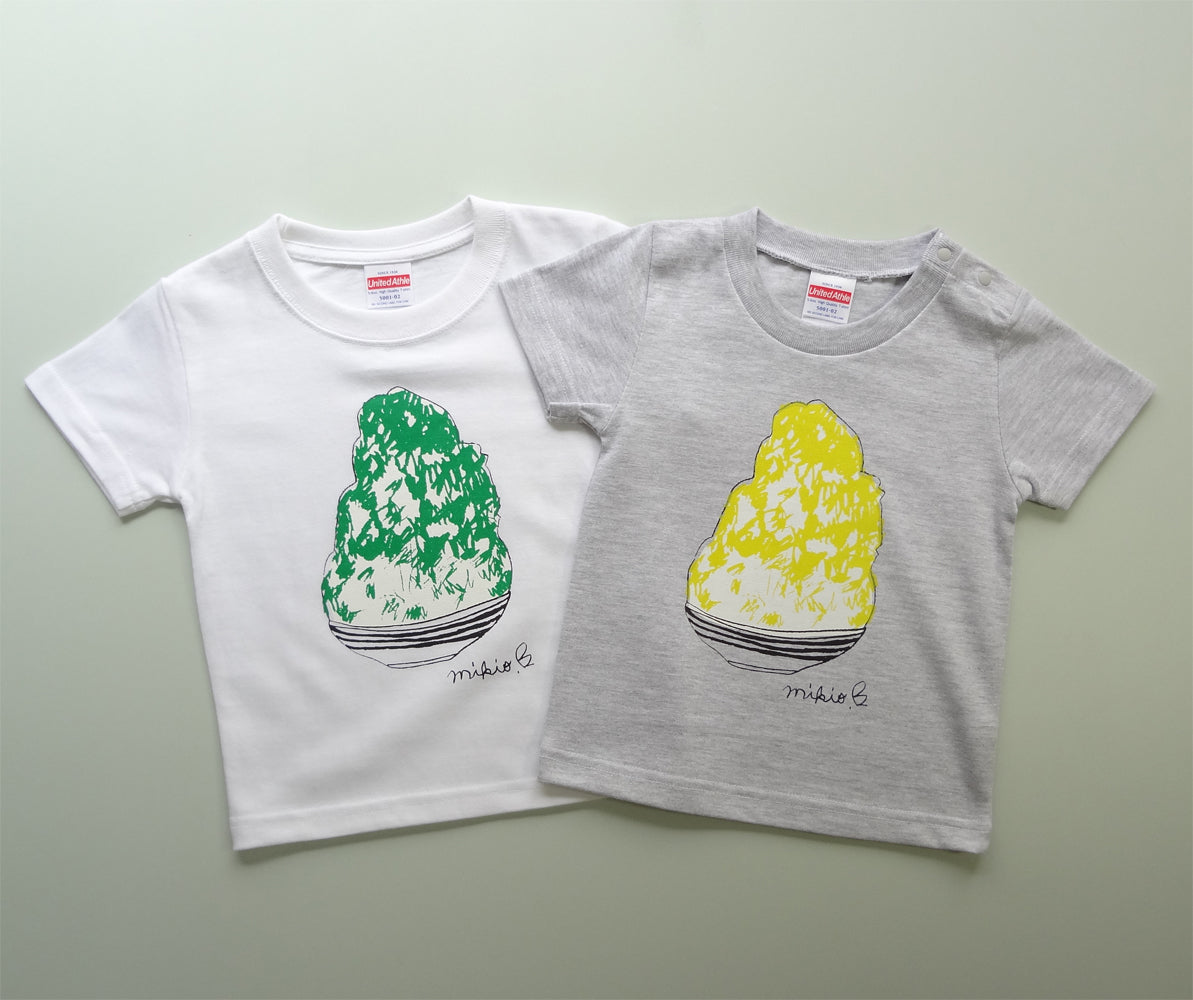 かき氷ベビーTシャツ Ash