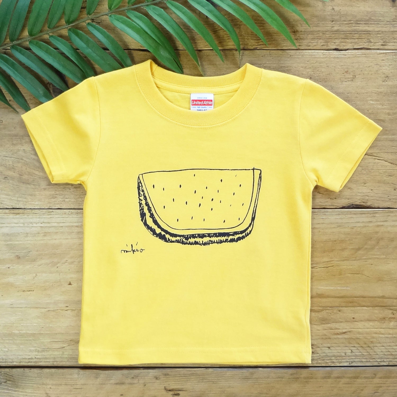 モノクロすいかキッズTシャツ