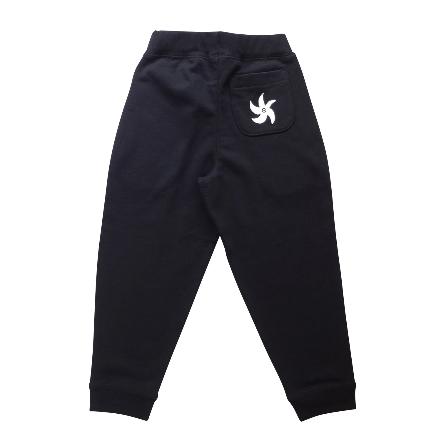 忍者 手裏剣プリント キッズスウェットパンツ Black