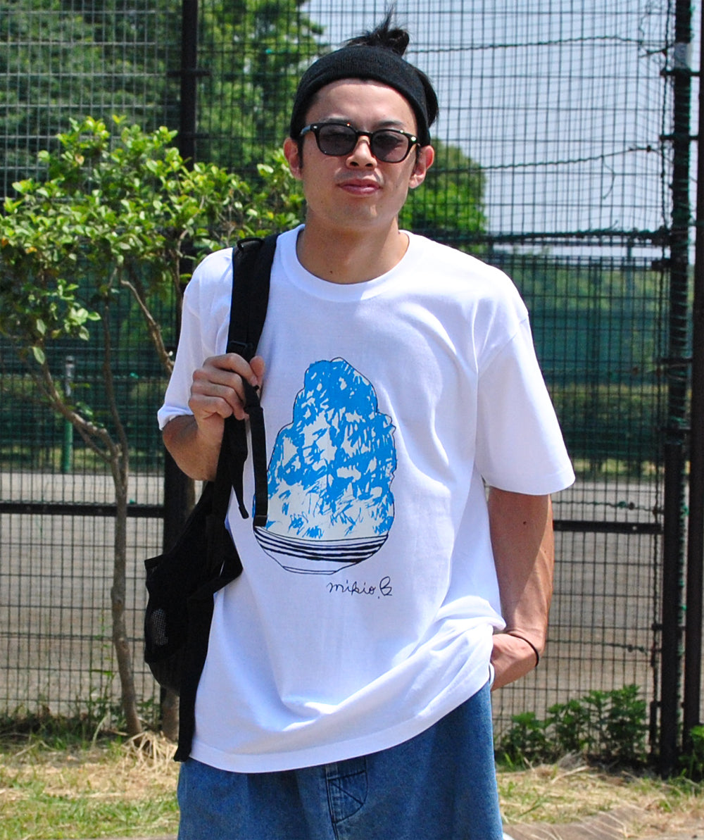 かき氷メンズTシャツ ブルーハワイ