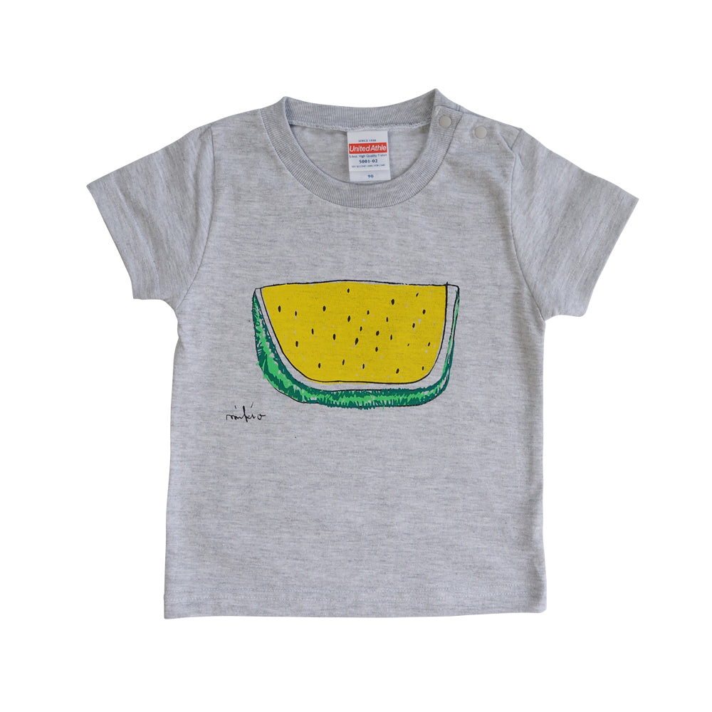 すいかベビーTシャツ Ash