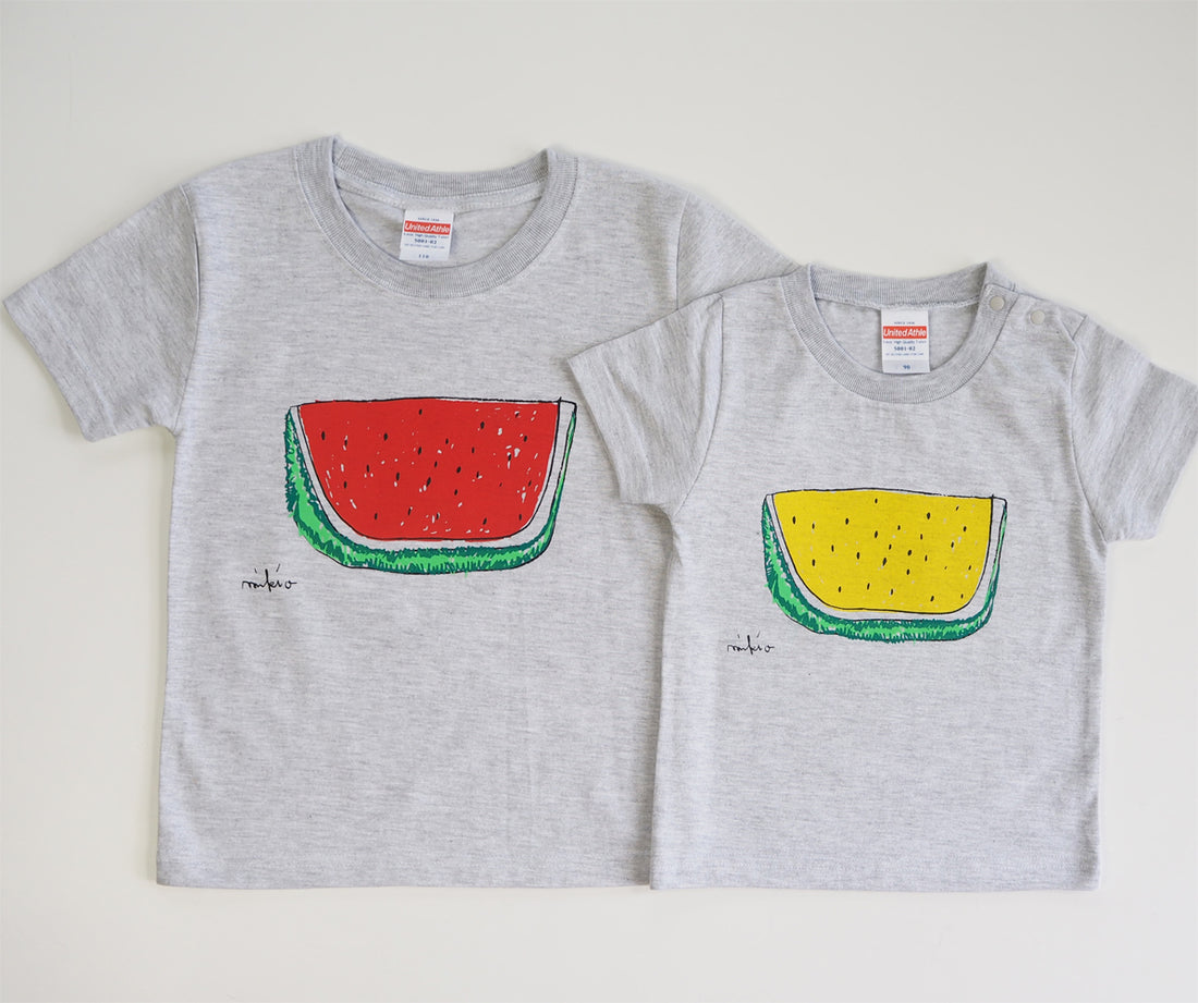 すいかベビーTシャツ Ash