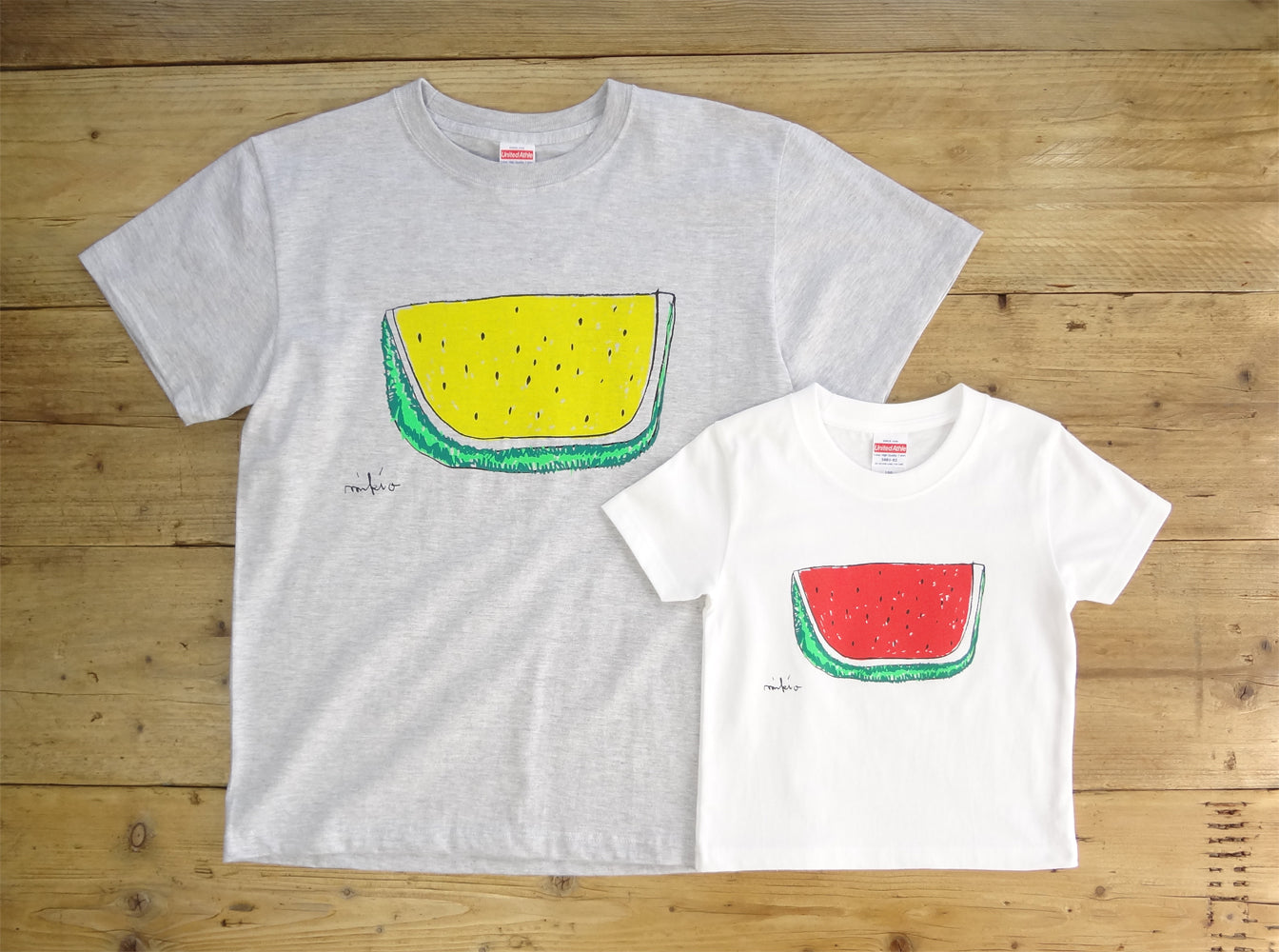 すいかメンズTシャツ きいろ