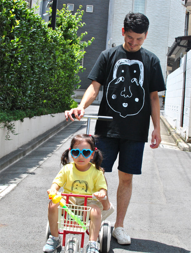 おかめメンズTシャツ Black