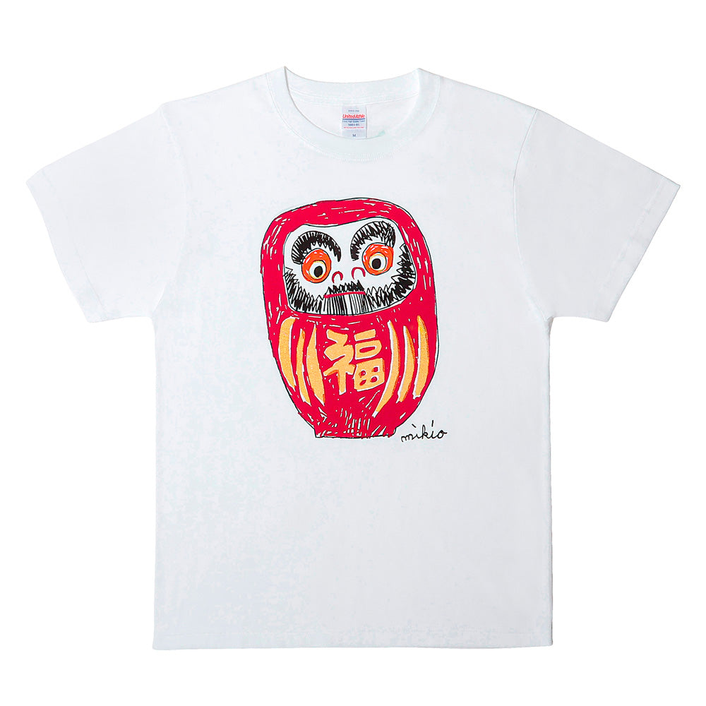 だるまメンズTシャツ 赤黒
