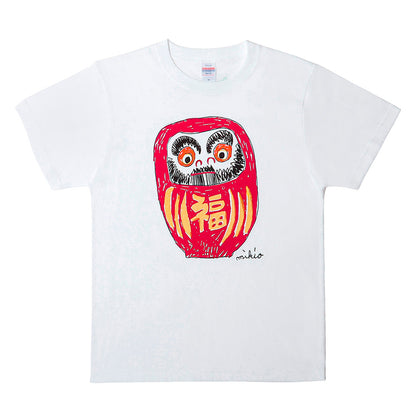 だるまメンズTシャツ 赤黒