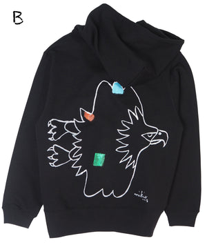 Mikio's  Bald Eagle Adult Zip-up Hoodie Ssize-B