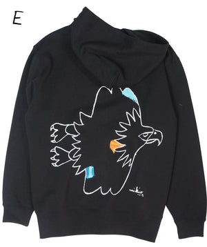 Mikio's  Bald Eagle Adult Zip-up Hoodie Lsize-E